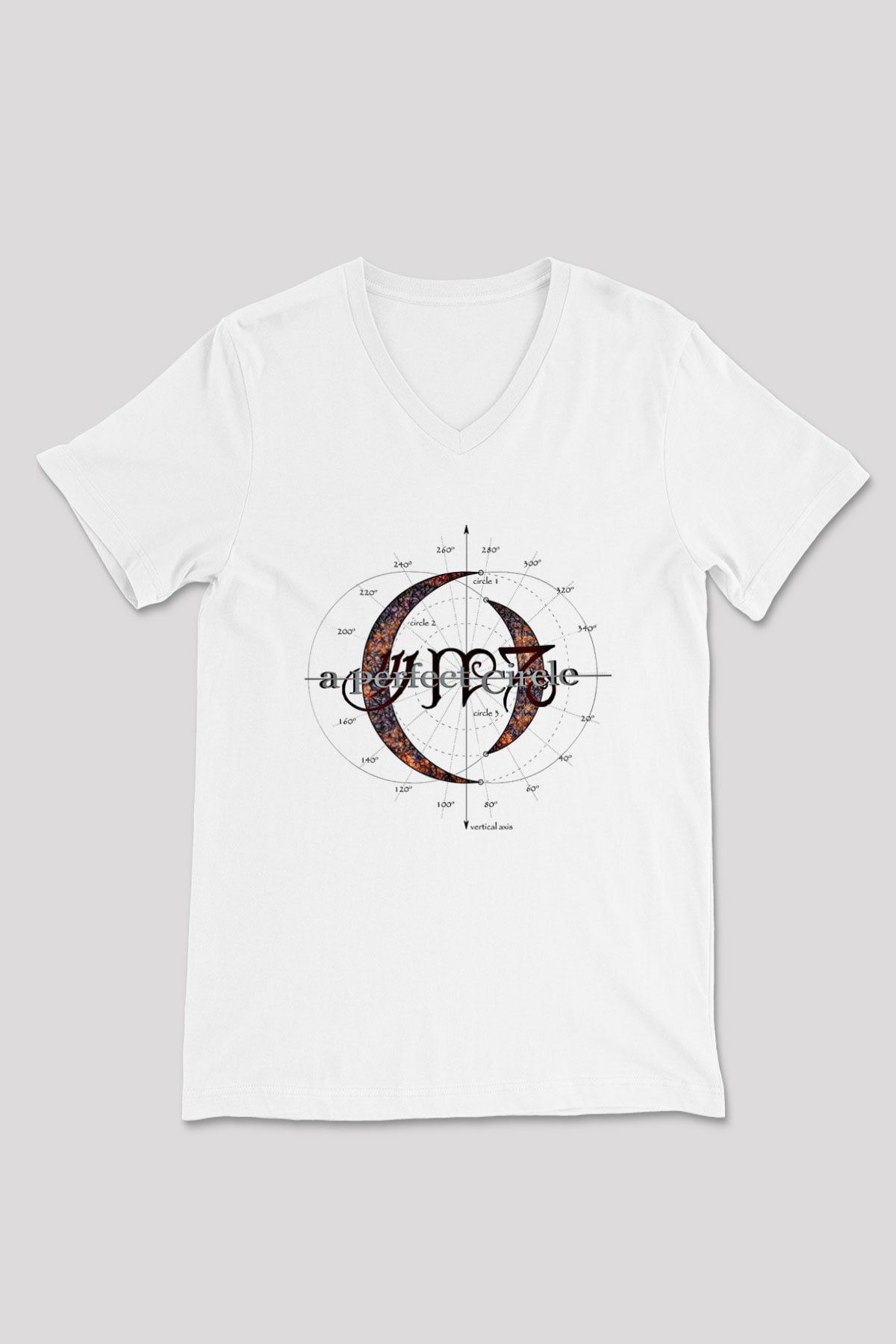 A Perfect Circle Baskılı Unisex Beyaz V Yaka Tişört