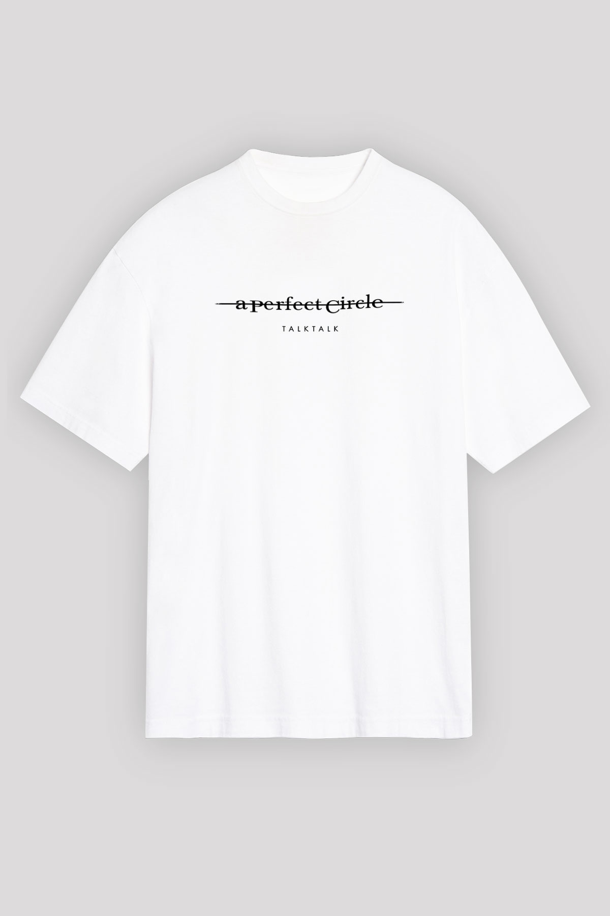 A Perfect Circle Baskılı Unisex Beyaz Oversize Tişört