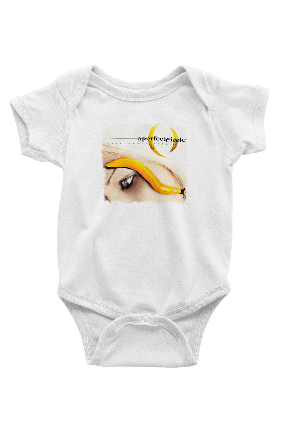 A Perfect Circle Baskılı Unisex Beyaz Bebek Body - Zıbın