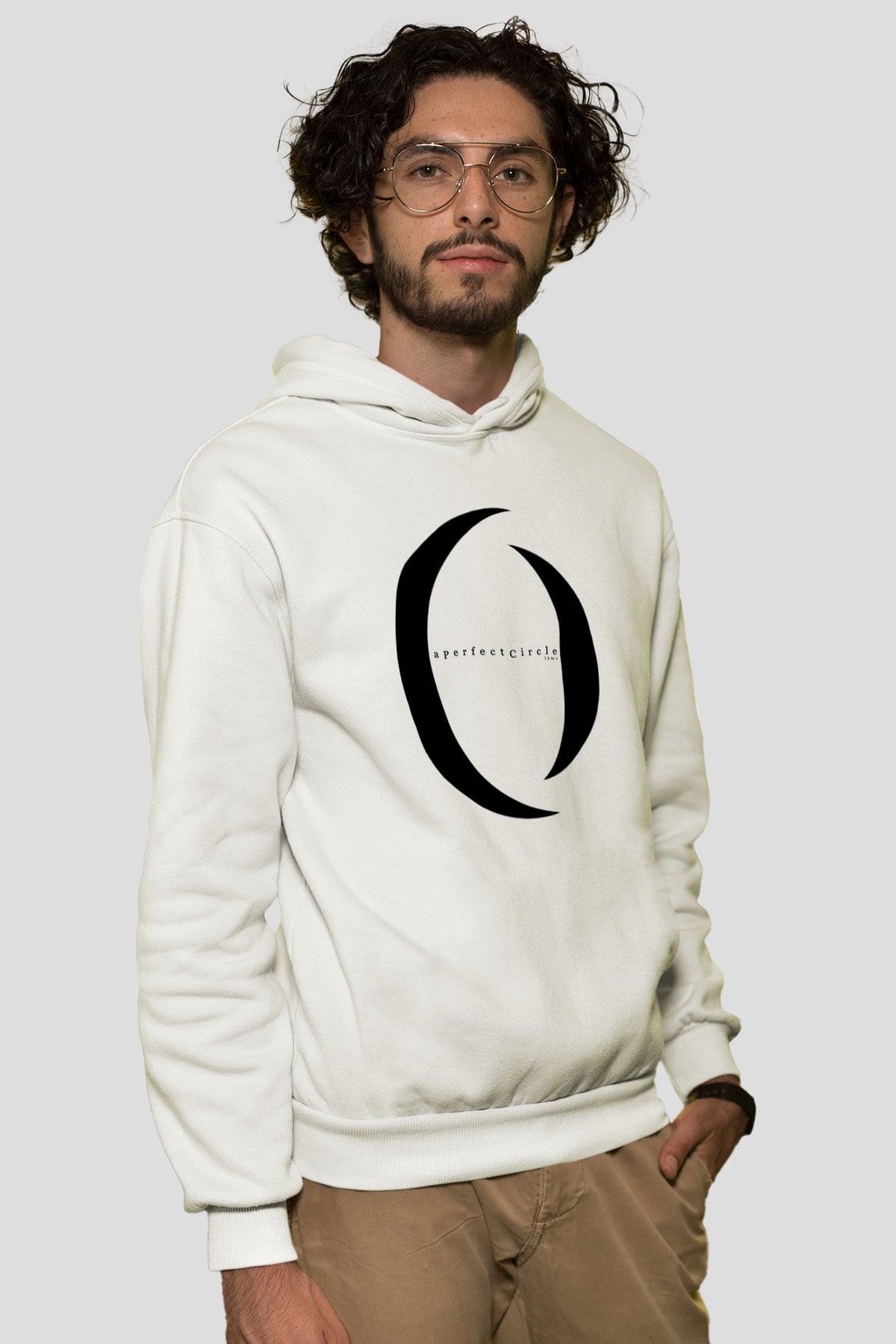 A Perfect Circle Baskılı Unisex Beyaz Hoodie