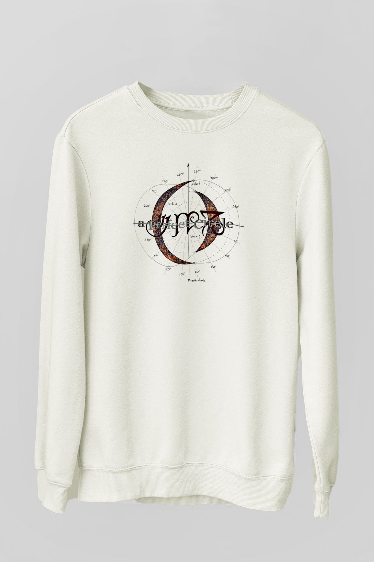 A Perfect Circle Baskılı Unisex Beyaz Sweatshirt