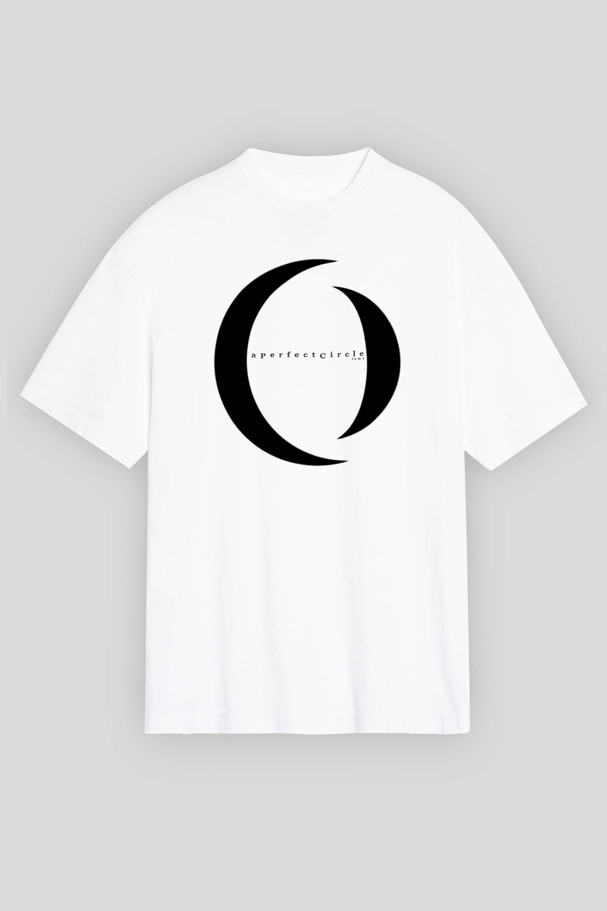 A Perfect Circle Baskılı Unisex Beyaz Oversize Tişört