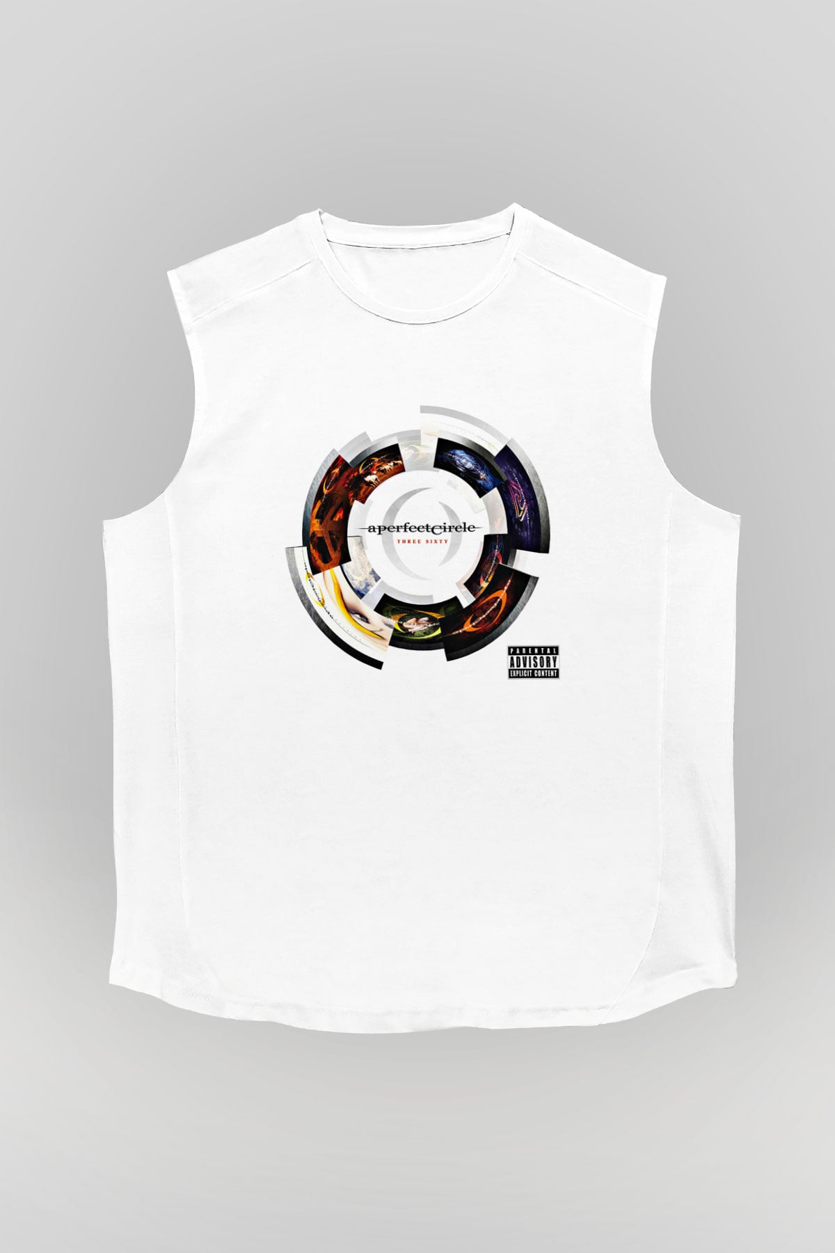 A Perfect Circle Baskılı Unisex Beyaz Kolsuz Tişört