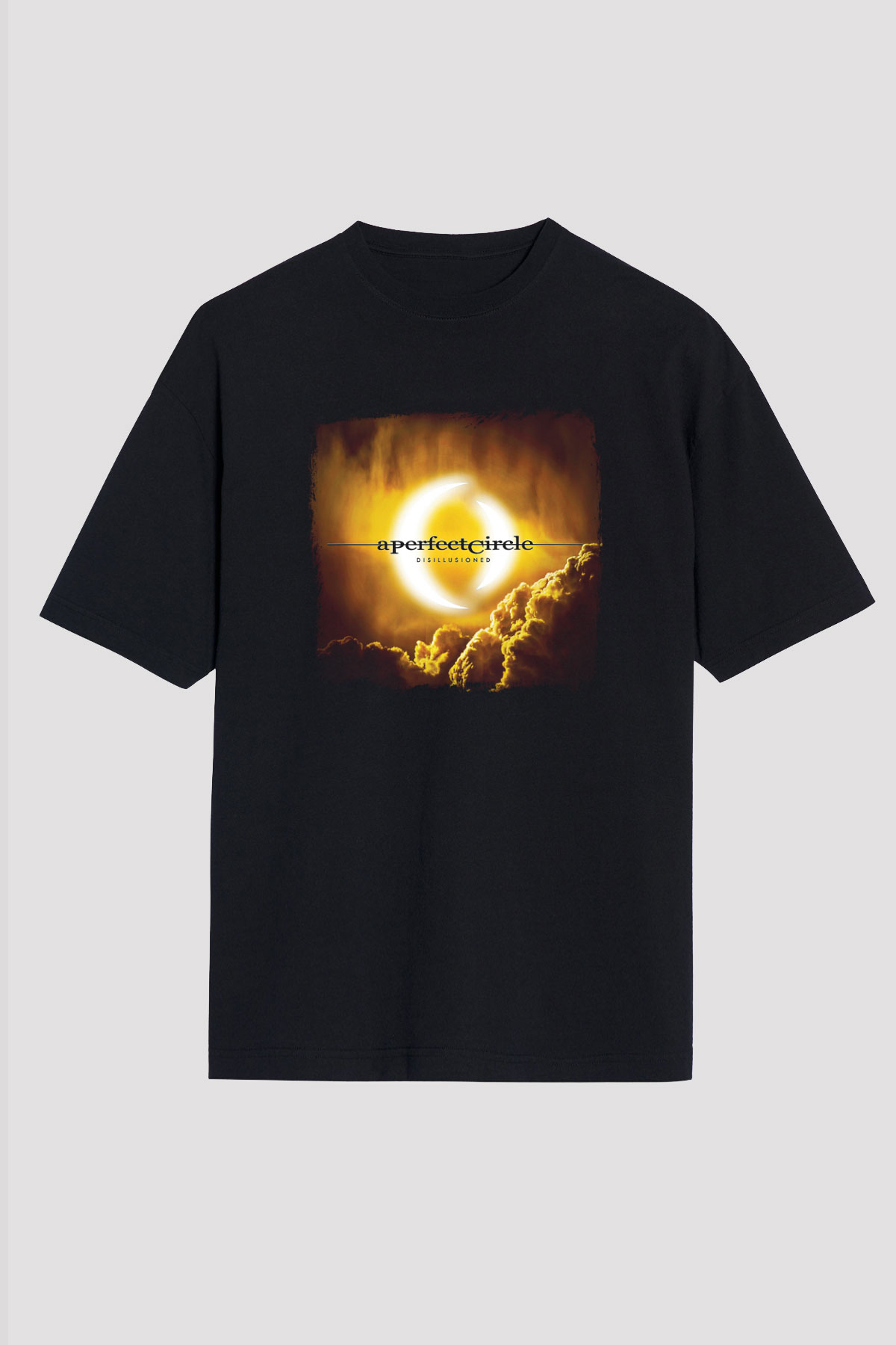 A Perfect Circle Baskılı Unisex Siyah Oversize Tişört
