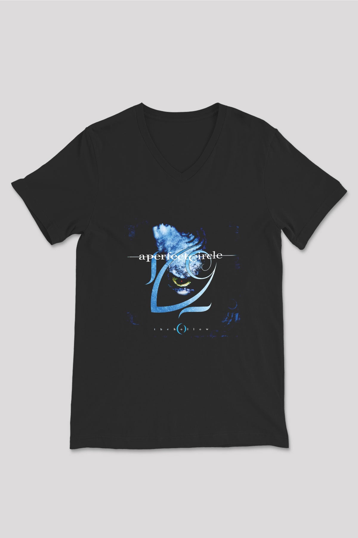 A Perfect Circle Baskılı Unisex Siyah V Yaka Tişört