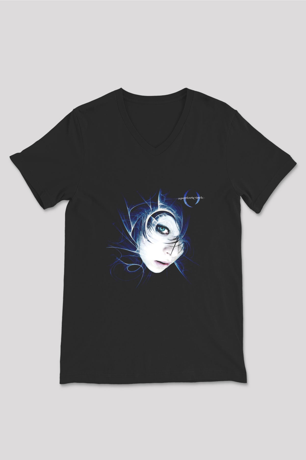 A Perfect Circle Baskılı Unisex Siyah V Yaka Tişört