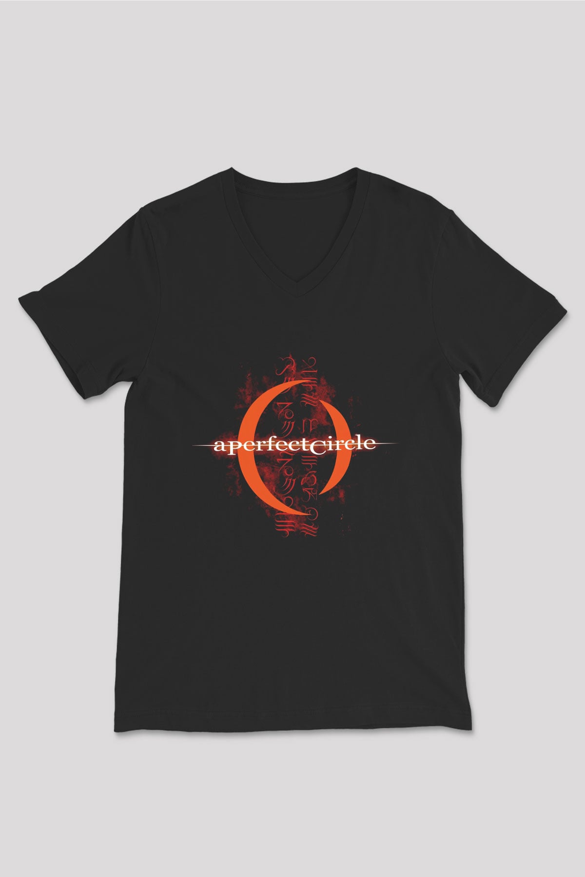 A Perfect Circle Siyah Unisex V Yaka Tişört T-Shirt