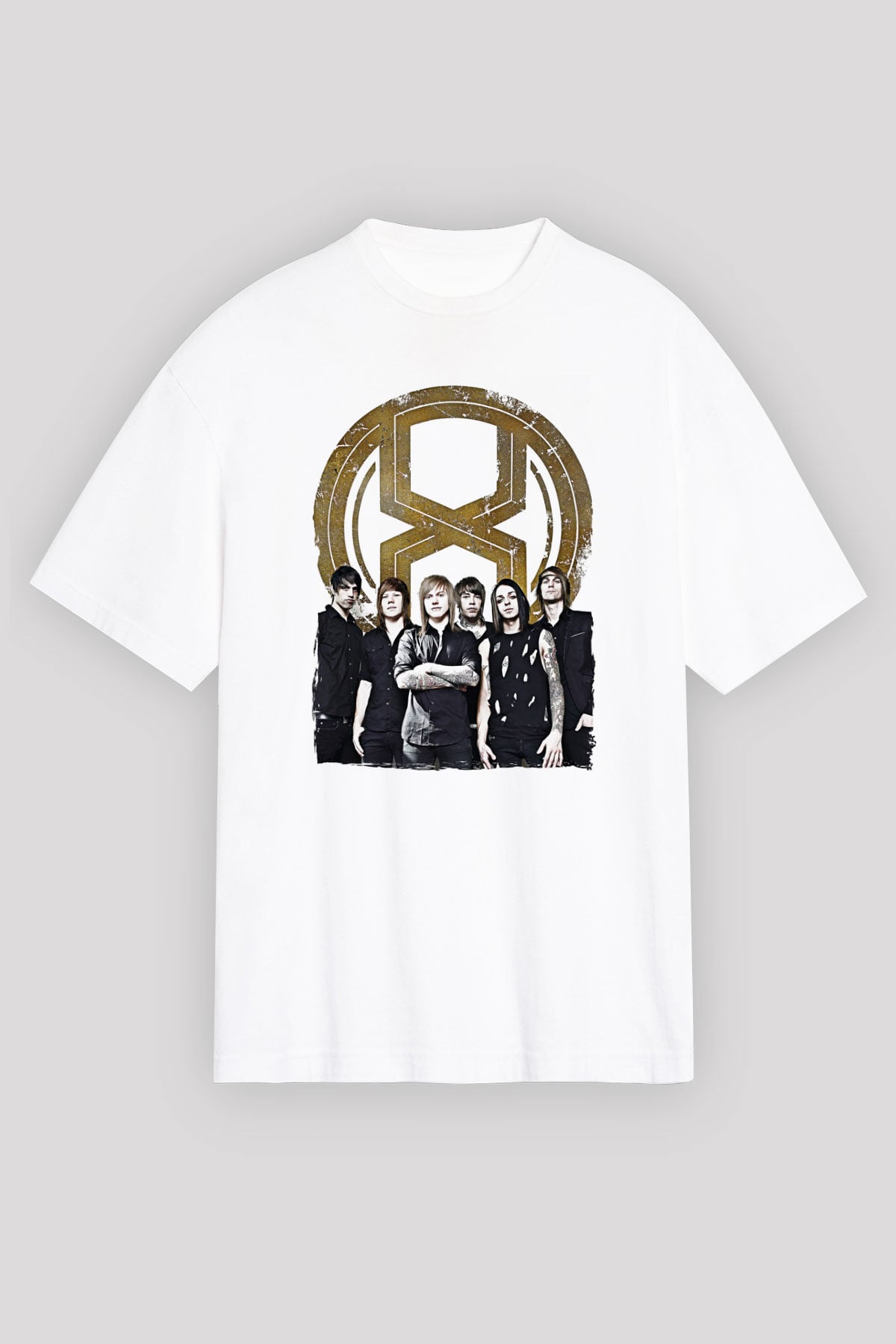 A Skylit Drive Baskılı Beyaz Unisex Oversize Tişört - Tshirt