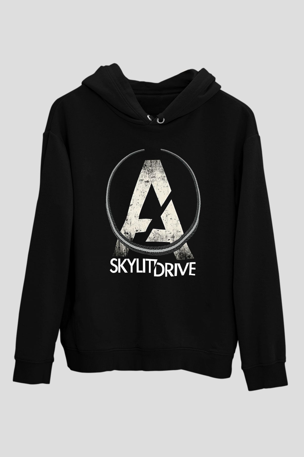 A Skylit Drive Baskılı Unisex Siyah Hoodie