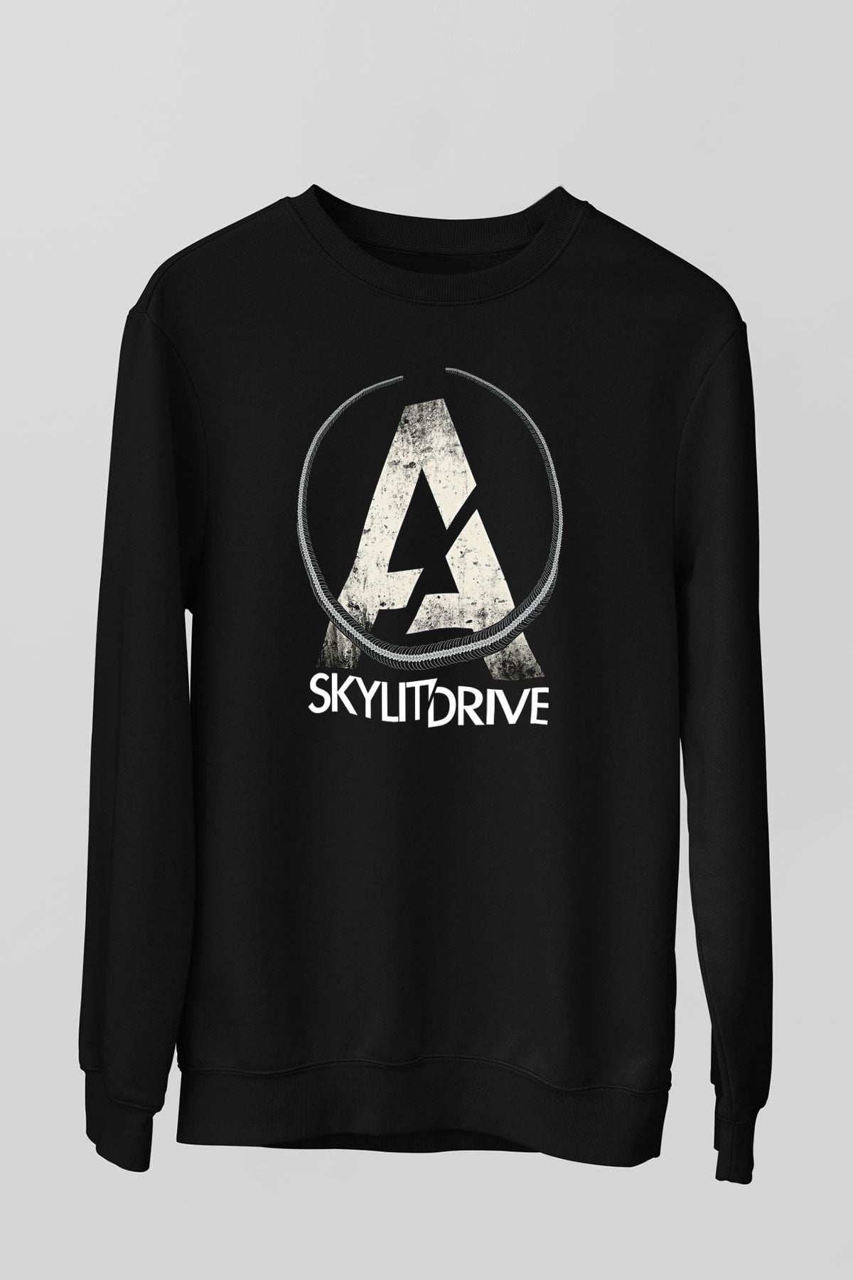 A Skylit Drive Baskılı Unisex Siyah Sweatshirt