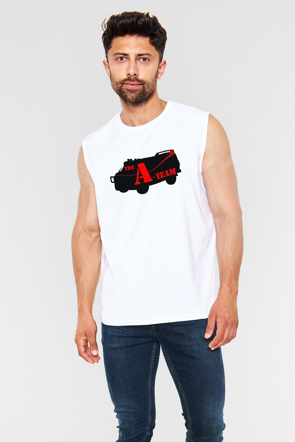 A-Team Beyaz Unisex Kolsuz Tişört