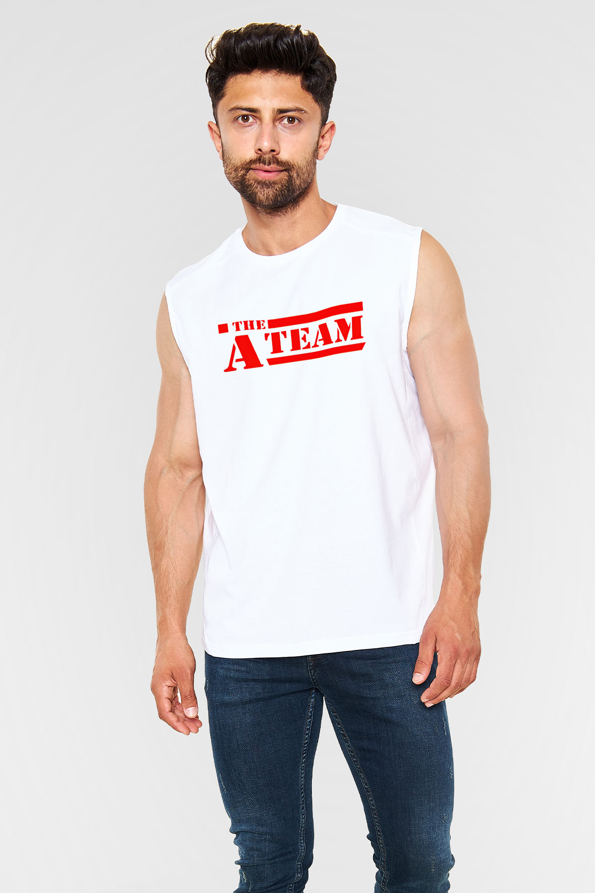 A-Team Beyaz Unisex Kolsuz Tişört