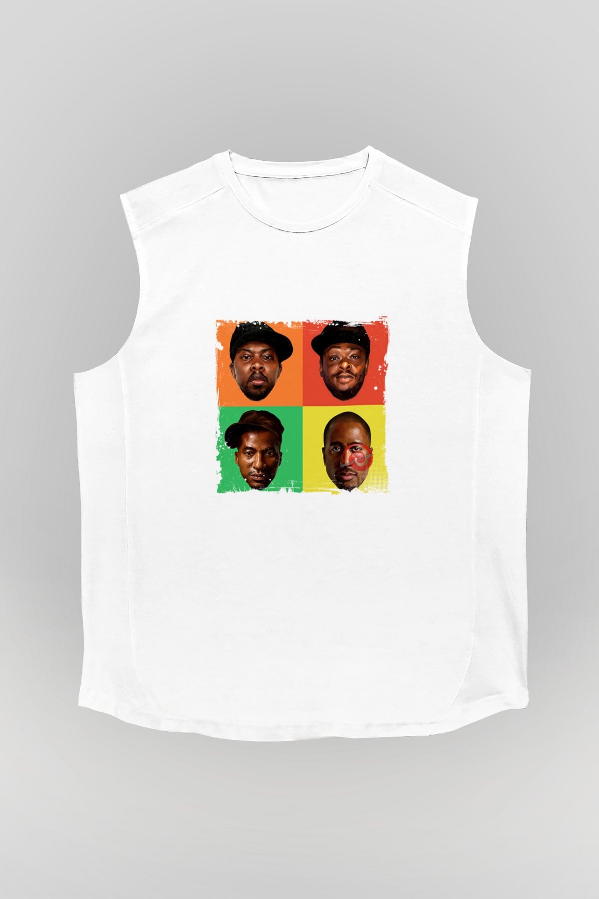 A Tribe Called Quest Baskılı Unisex Beyaz Kolsuz Tişört