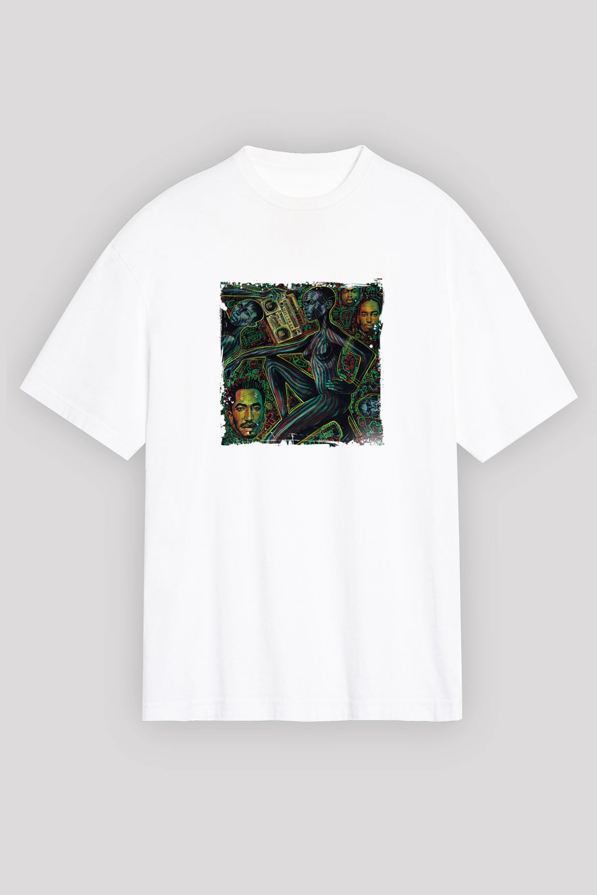 A Tribe Called Quest Baskılı Unisex Beyaz Tişört