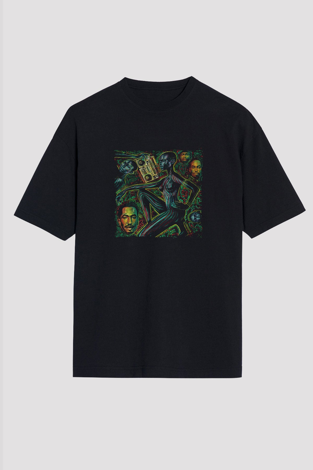 A Tribe Called Quest Baskılı Unisex Oversize Siyah Tişört