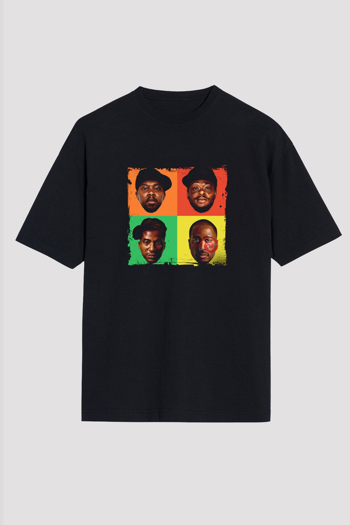 A Tribe Called Quest Baskılı Unisex Oversize Siyah Tişört