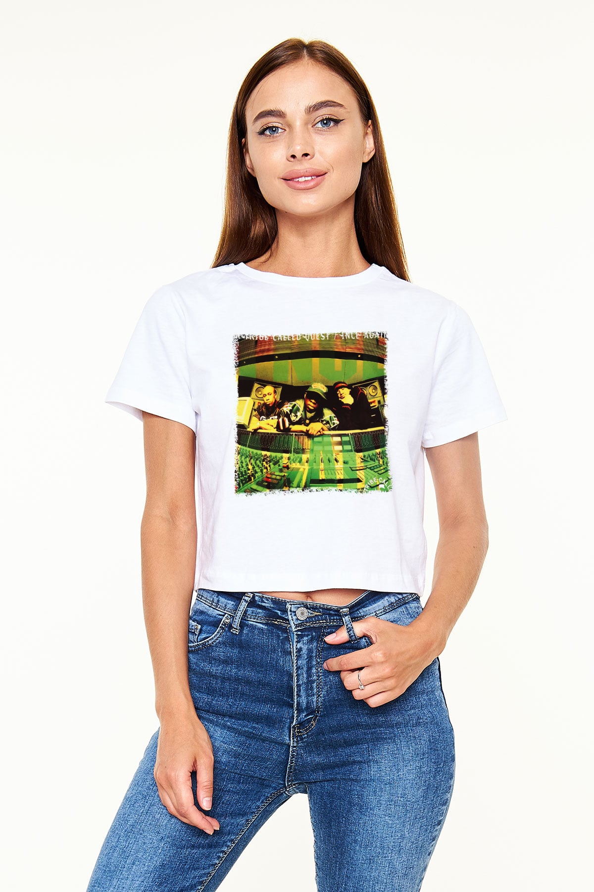 A Tribe Called Quest Beyaz Croptop Tişört