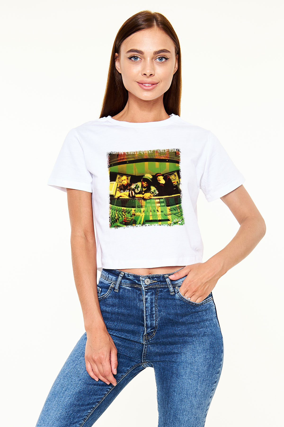 A Tribe Called Quest Beyaz Croptop Tişört