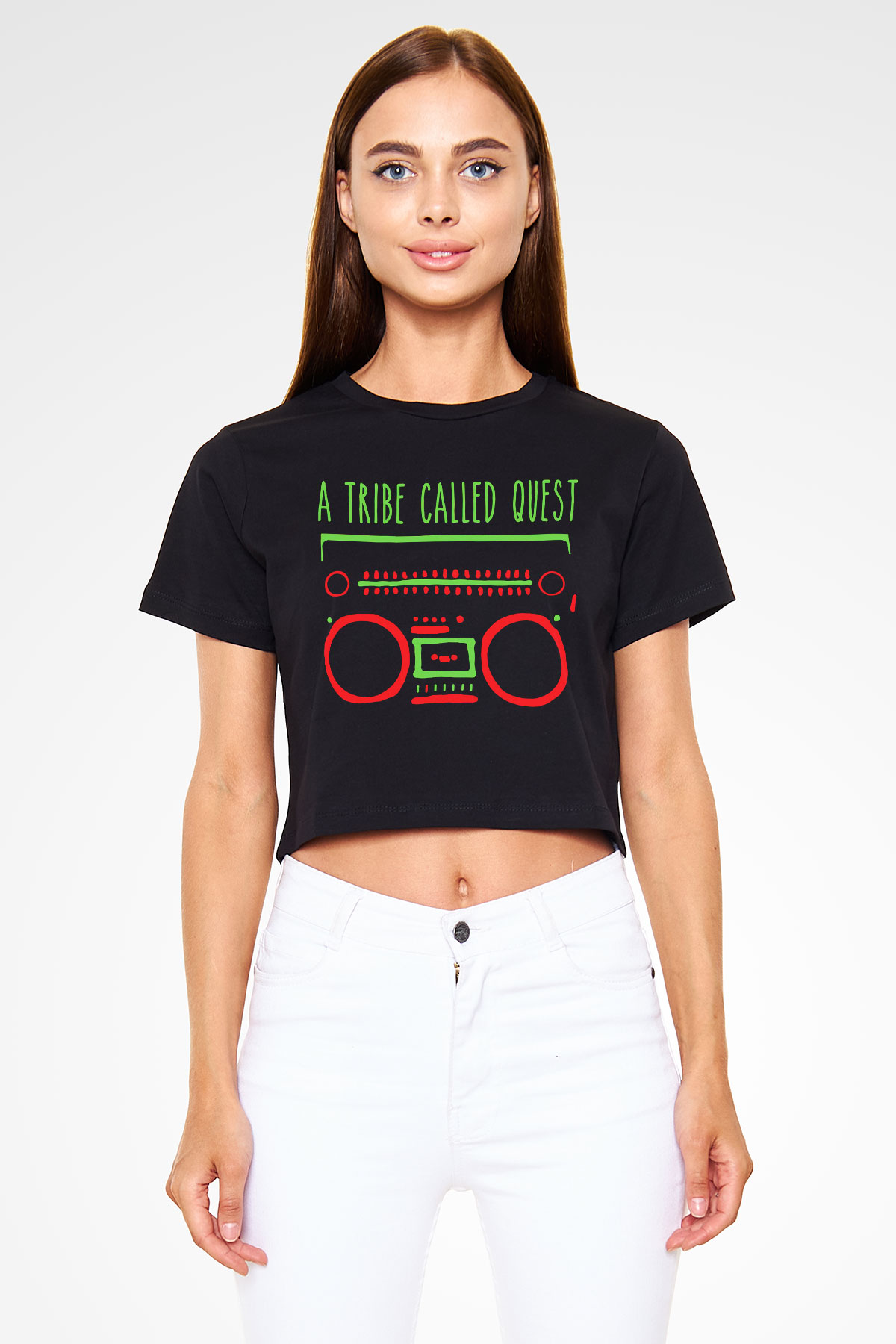 A Tribe Called Quest Siyah Crop Top Tişört