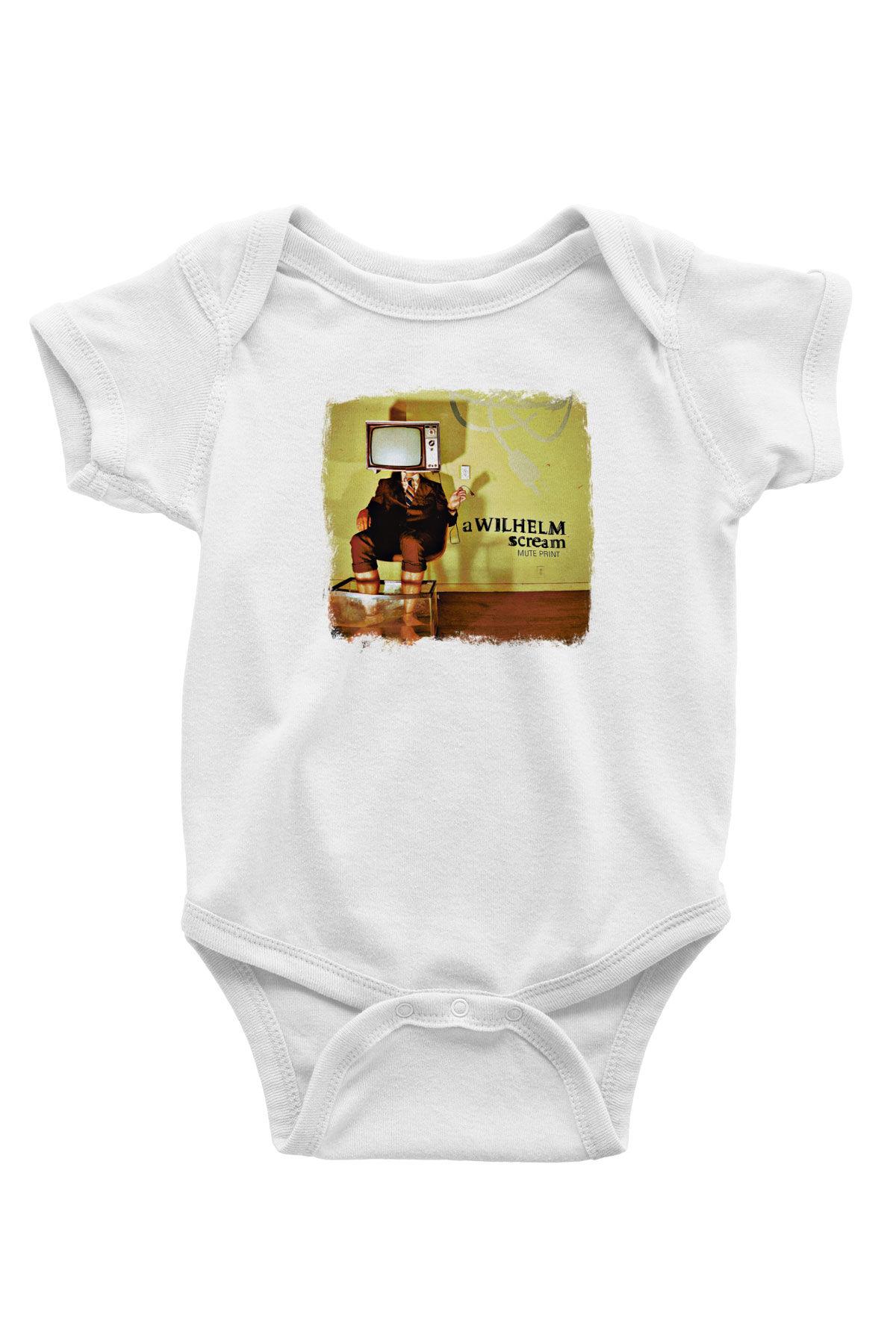 A Wilhelm Scream Baskılı Unisex Beyaz Bebek Body - Zıbın
