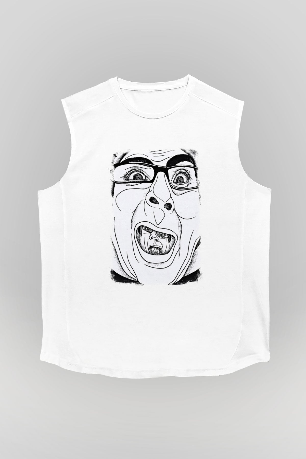 A Wilhelm Scream Baskılı Unisex Beyaz Kolsuz Tişört