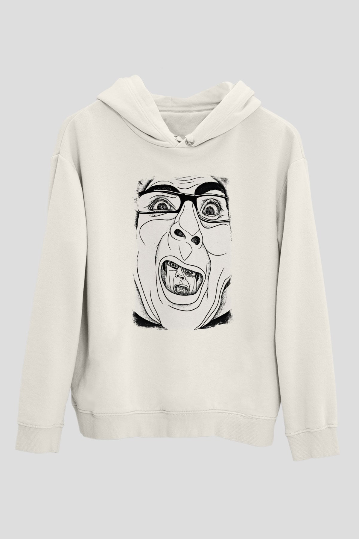 A Wilhelm Scream Baskılı Unisex Beyaz Hoodie