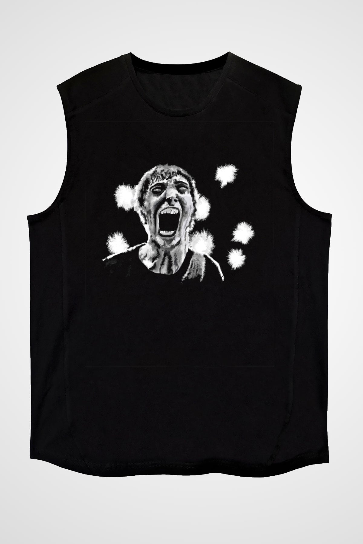 A Wilhelm Scream Baskılı Unisex Siyah Kolsuz Tişört