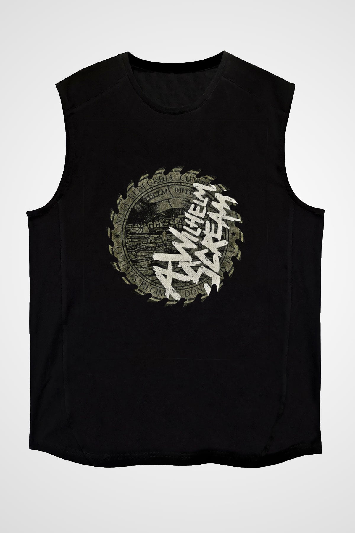 A Wilhelm Scream Baskılı Unisex Siyah Kolsuz Tişört