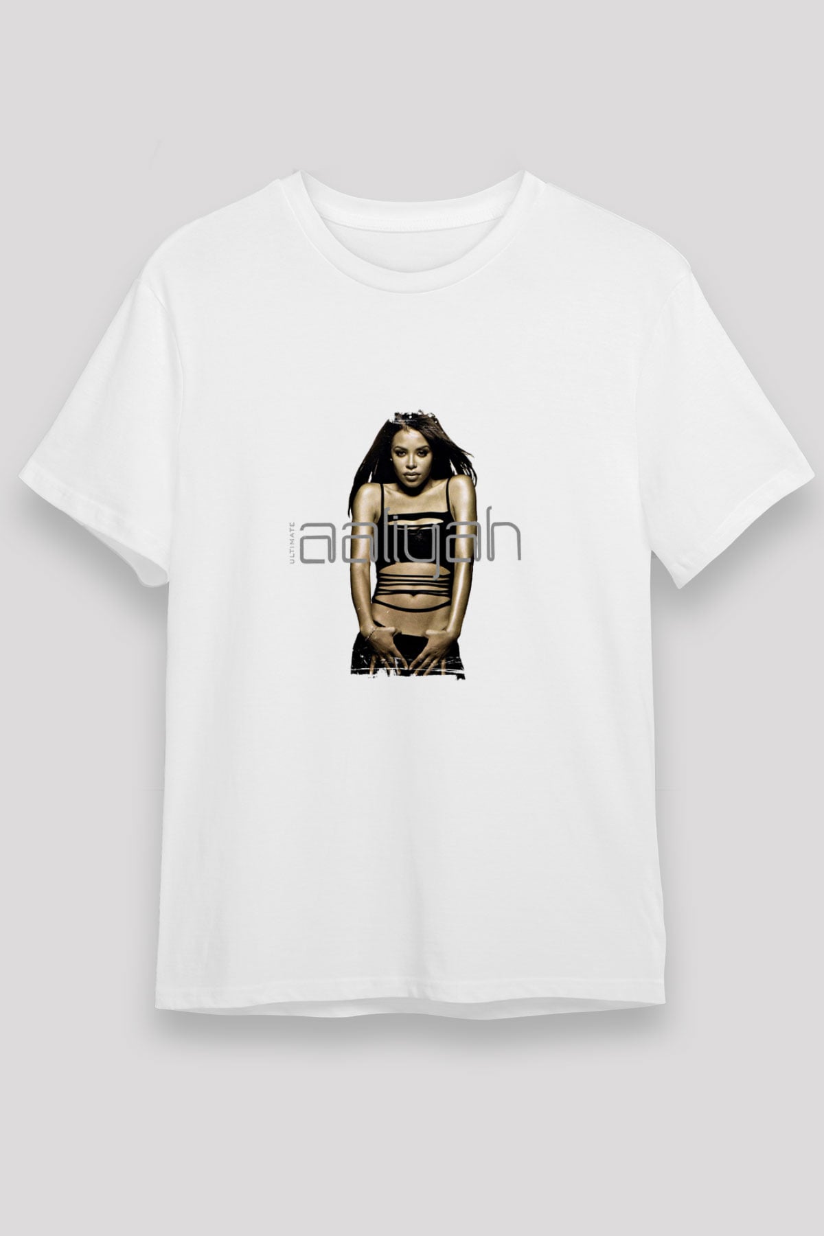 Aaliyah Baskılı Unisex Beyaz Tişört