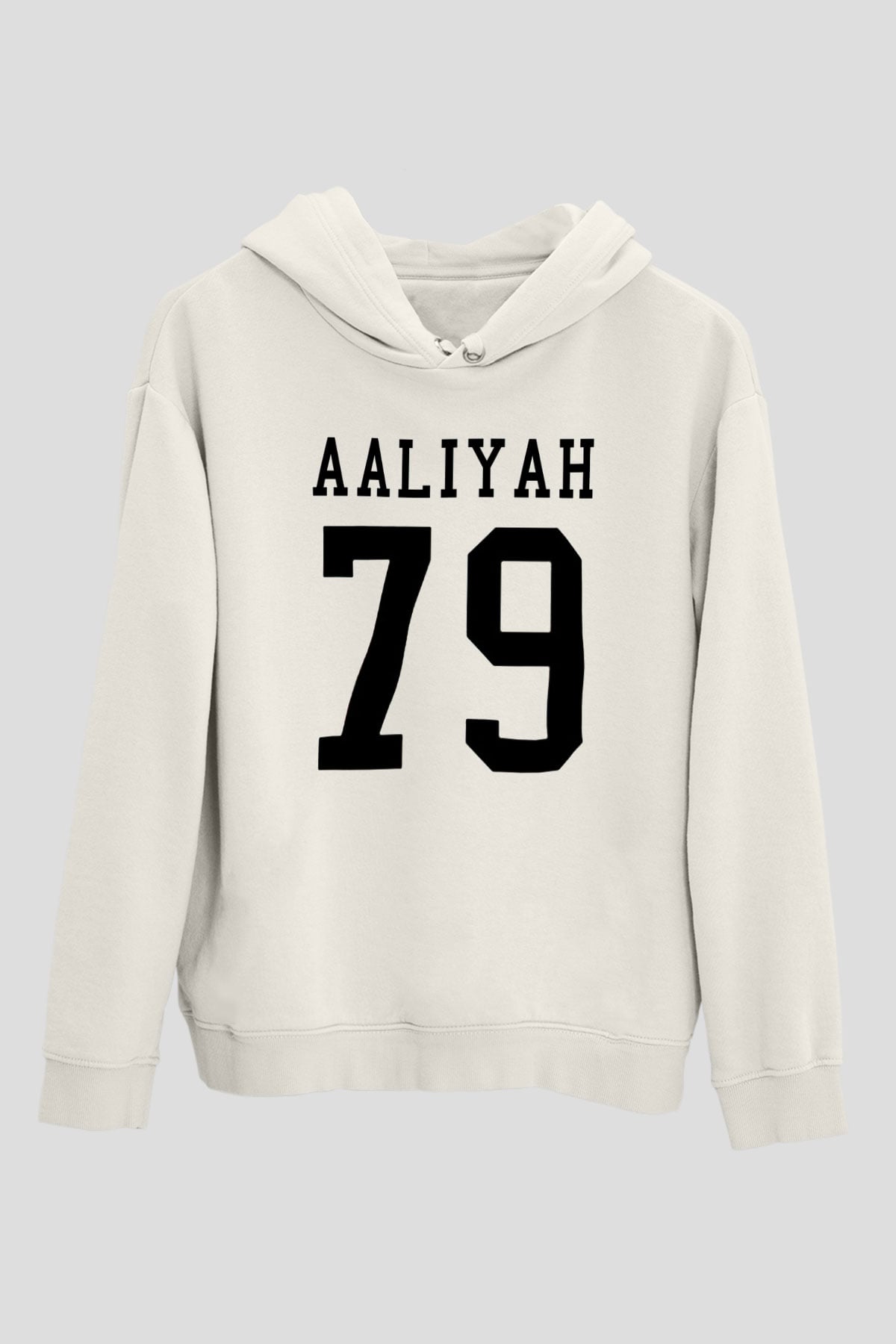 Aaliyah Beyaz Unisex Kapşonlu Sweatshirt