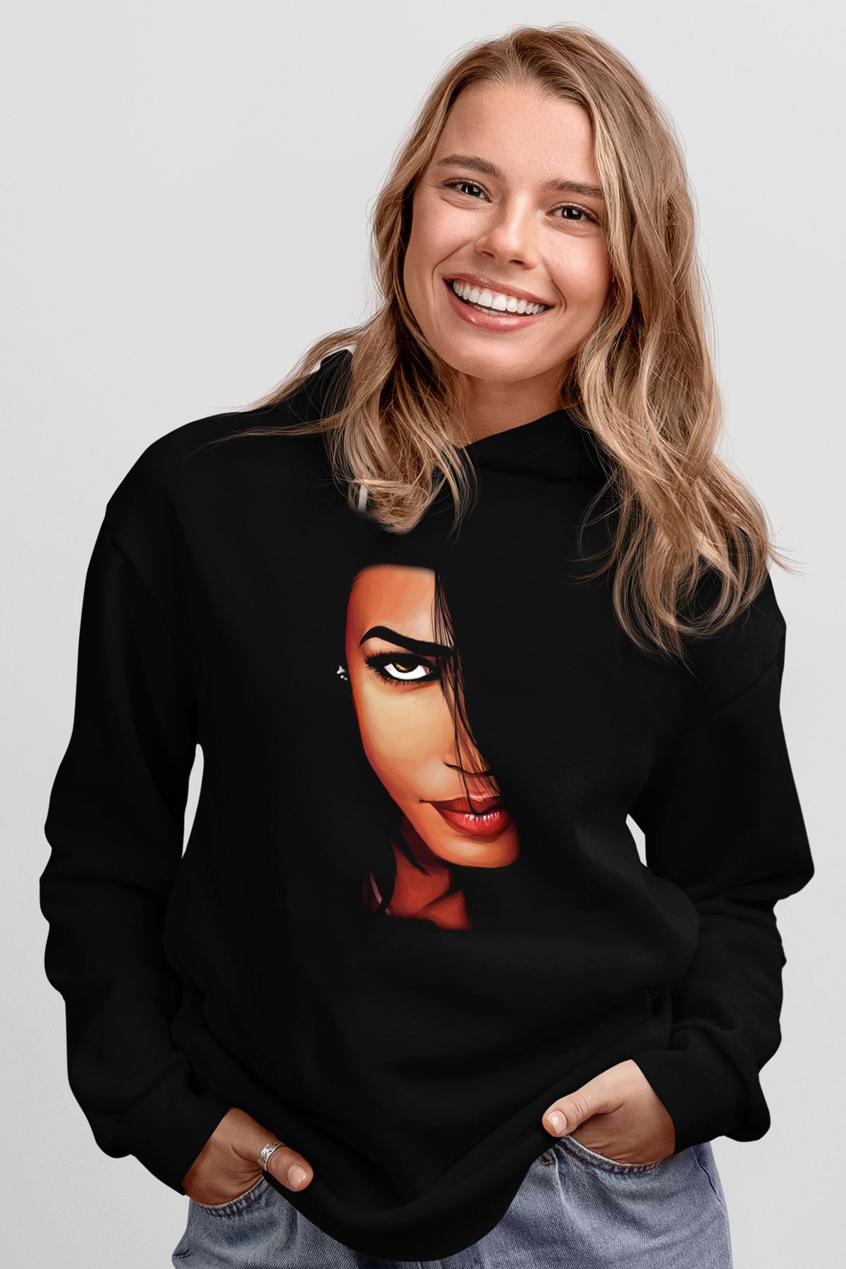 Aaliyah Siyah Unisex Hoodie