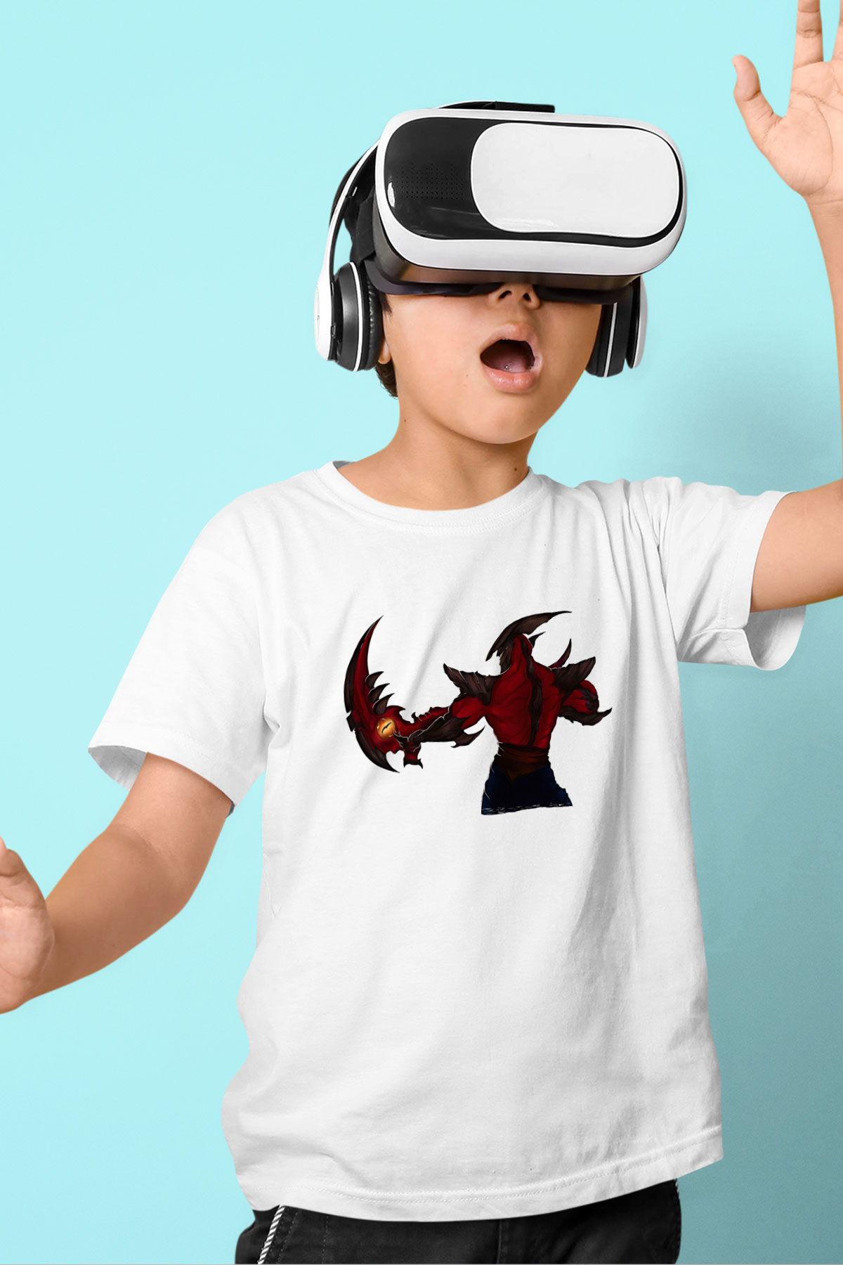 Aatrox James Baskılı Beyaz Unisex Beyaz Çocuk Tişört - Tshirt