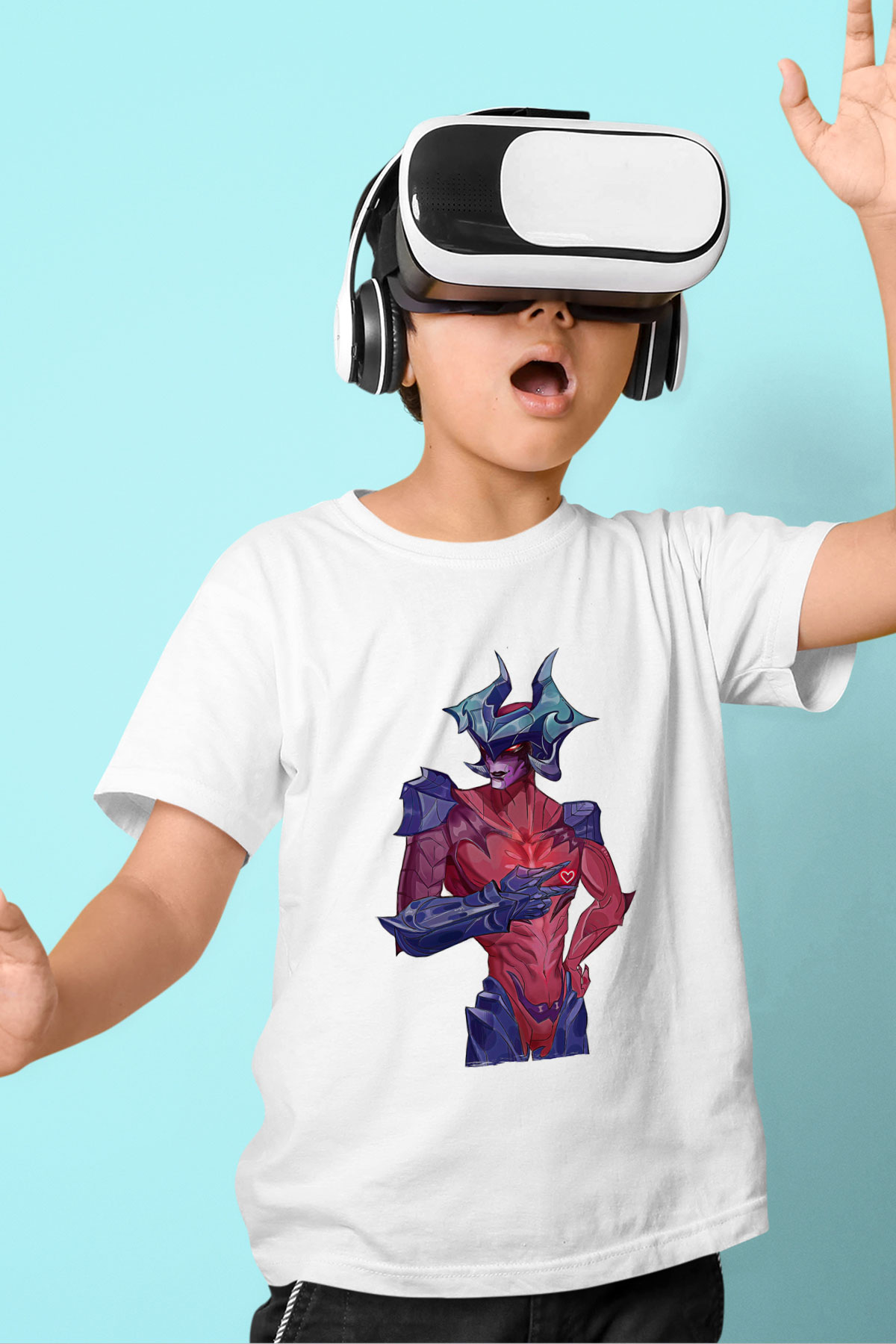 Aatrox James Baskılı Beyaz Unisex Beyaz Çocuk Tişört - Tshirt