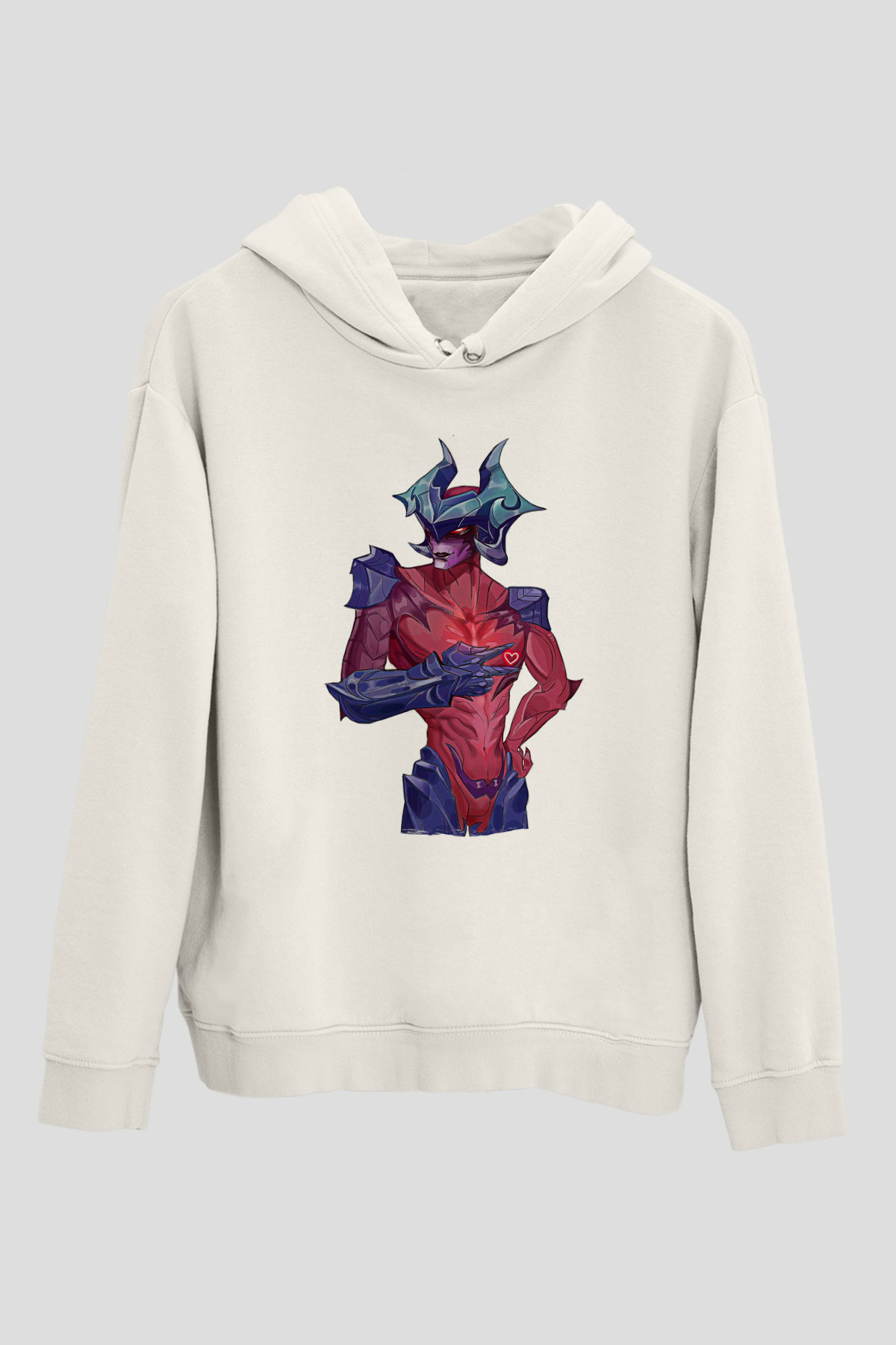 Aatrox James Baskılı Beyaz Unisex Kapüşonlu Sweatshirt