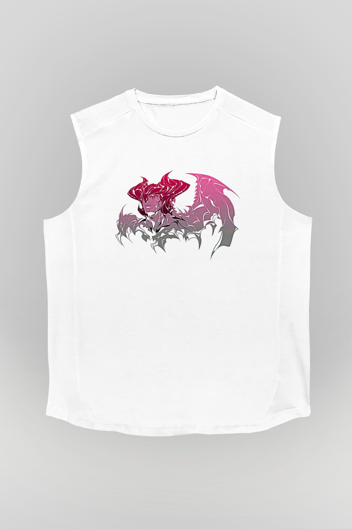 Aatrox James Baskılı Beyaz Unisex Kolsuz Tişört - Tshirt