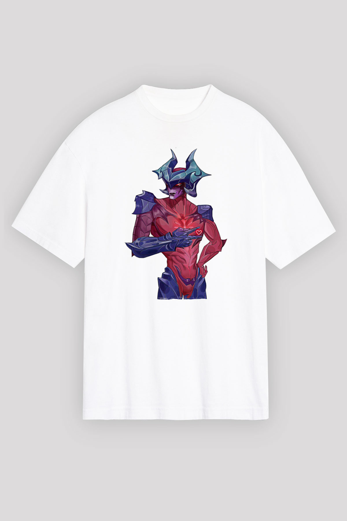 Aatrox James Baskılı Beyaz Unisex Oversize Tişört - Tshirt