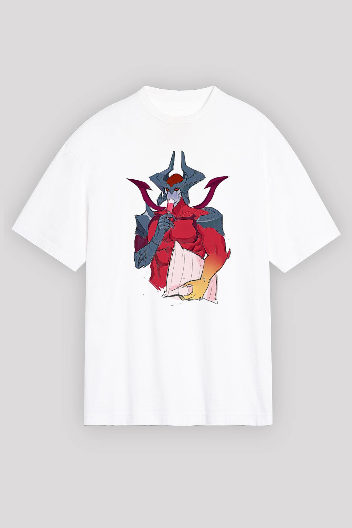 Aatrox James Baskılı Beyaz Unisex Oversize Tişört - Tshirt