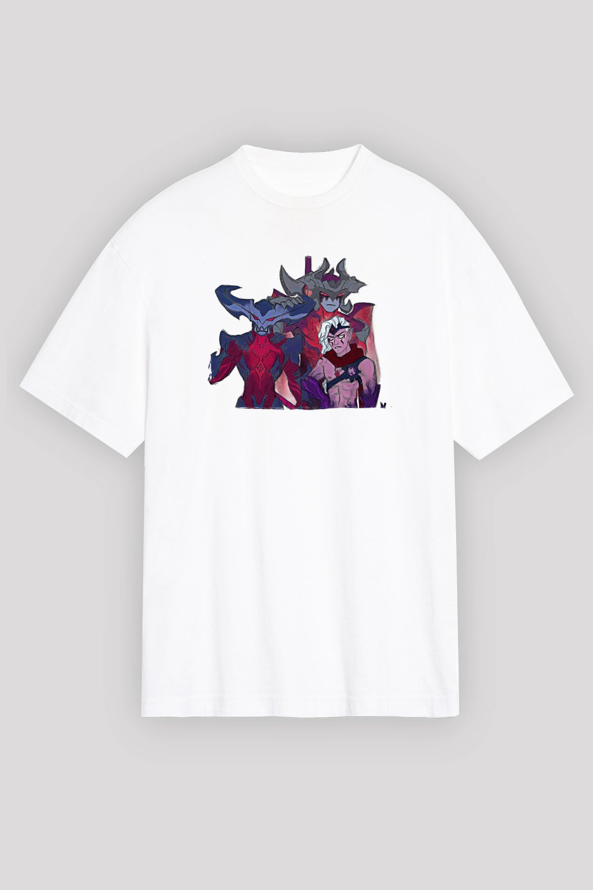 Aatrox James Baskılı Beyaz Unisex Oversize Tişört - Tshirt