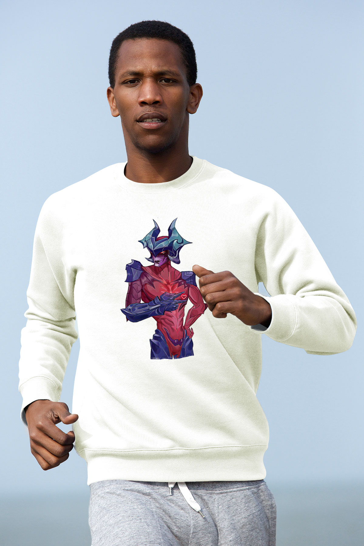 Aatrox James Baskılı Beyaz Unisex Sweatshirt