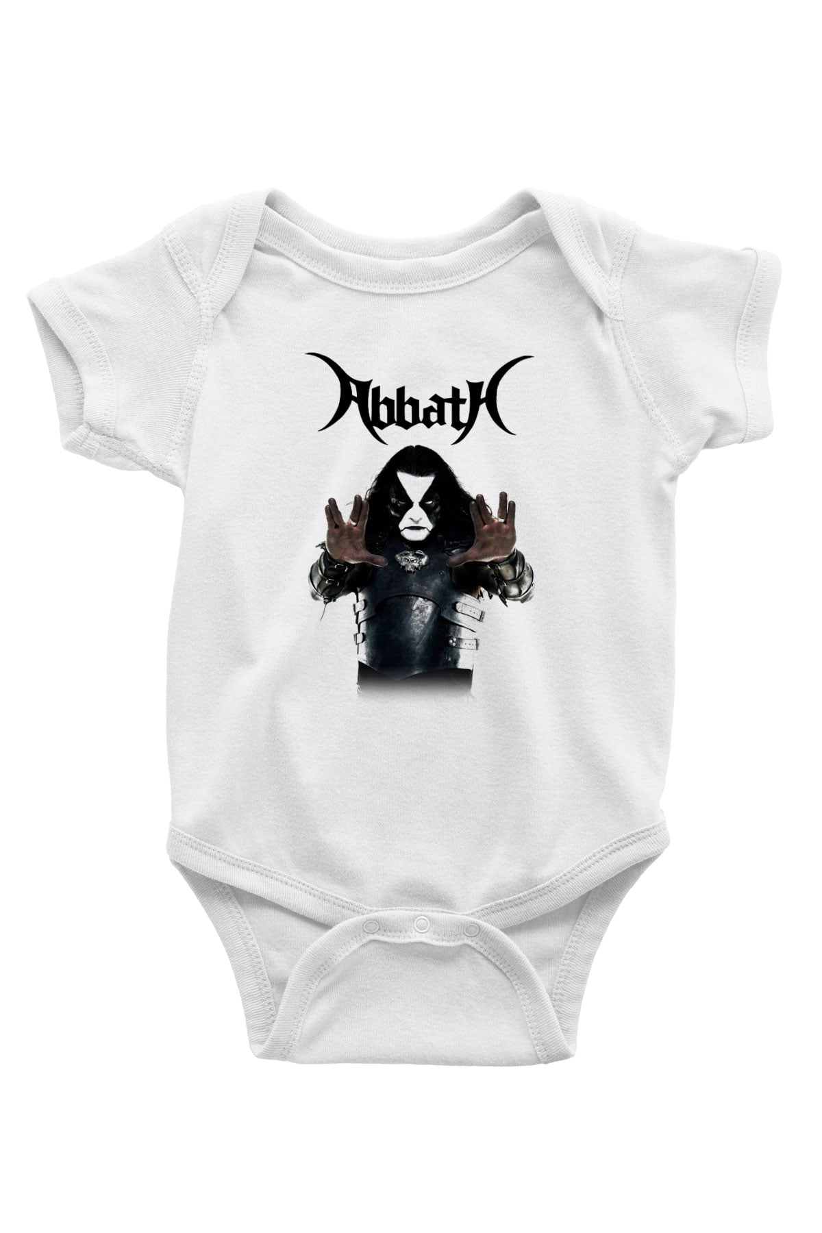 Abbath Baskılı Beyaz Unisex Bebek Body - Zıbın