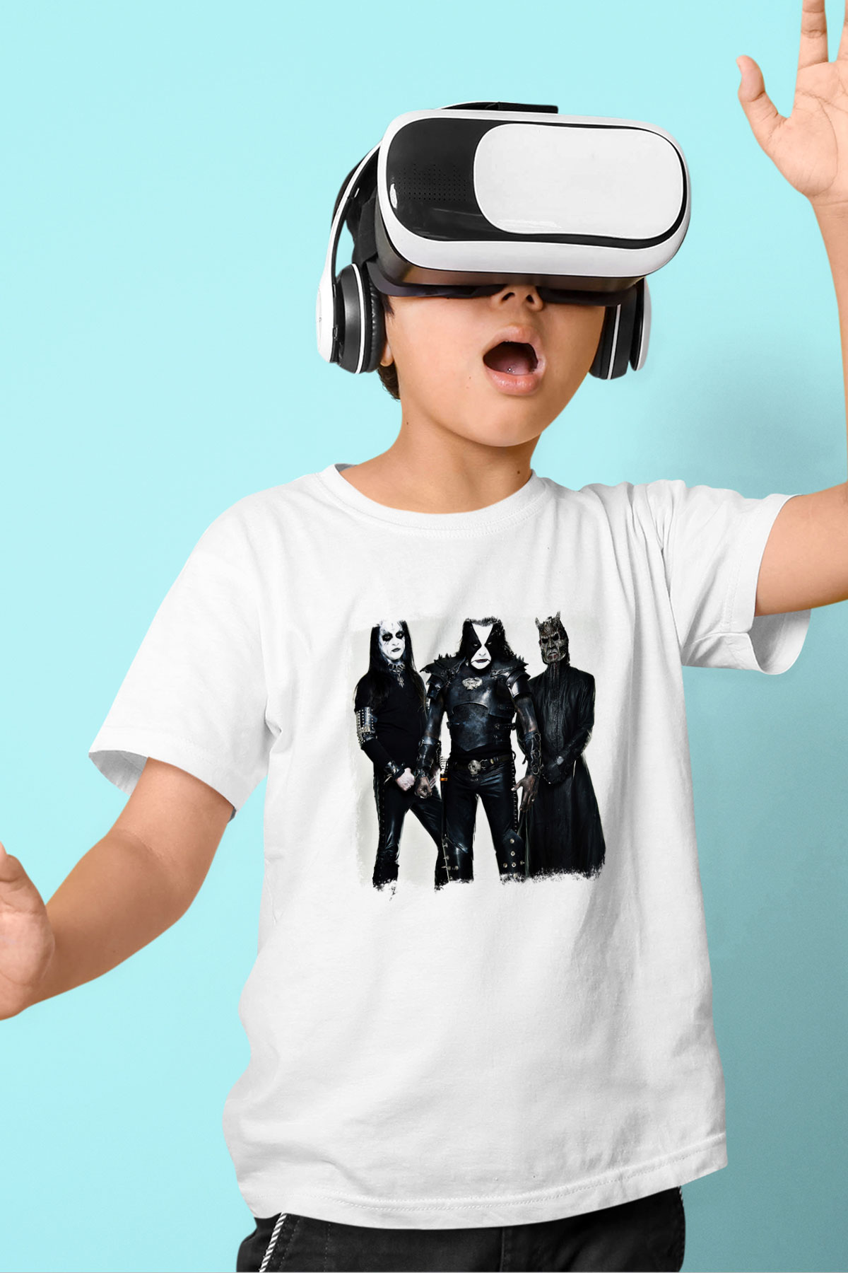 Abbath Baskılı Unisex Beyaz Çocuk Tişört