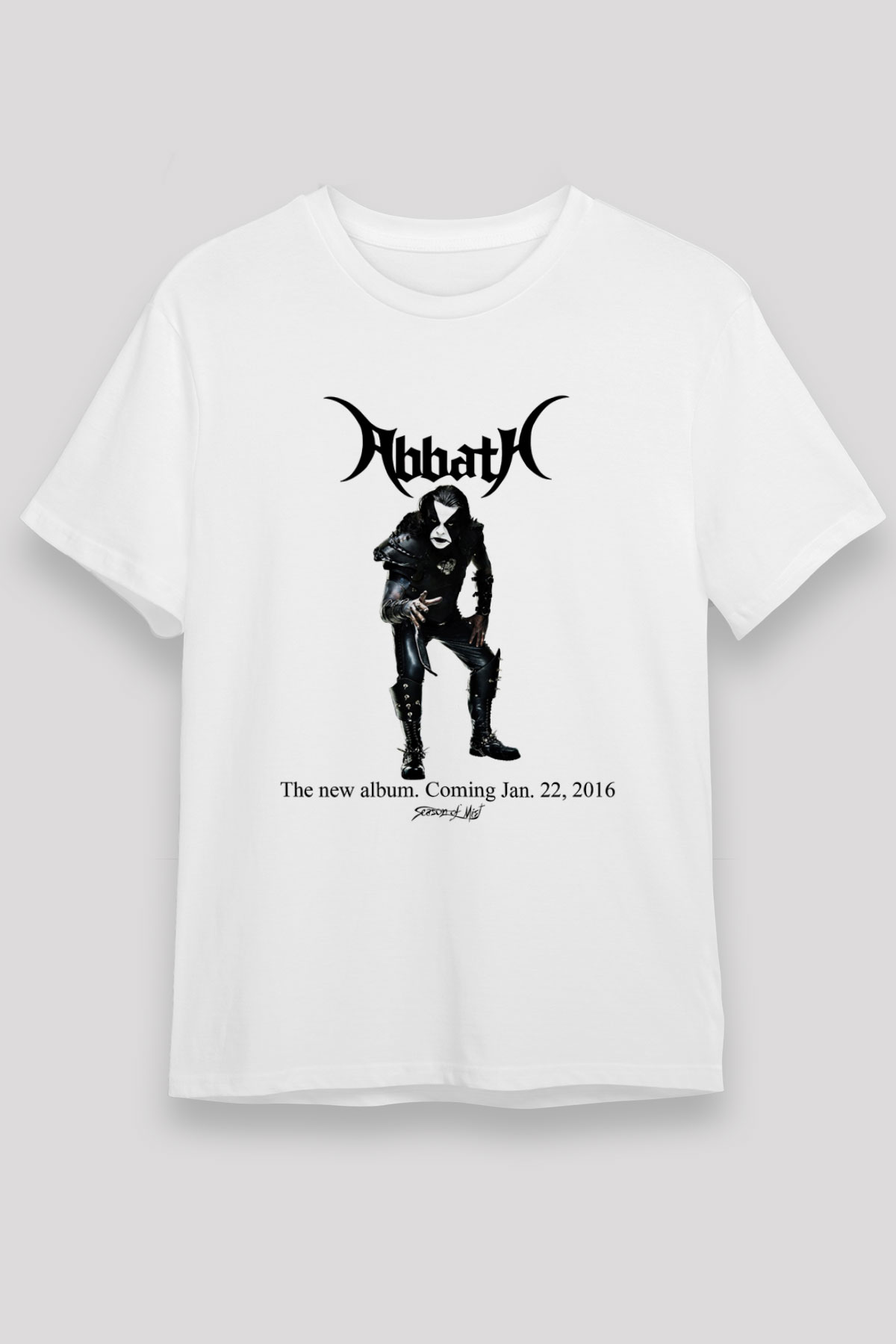 Abbath Baskılı Unisex Beyaz Tişört