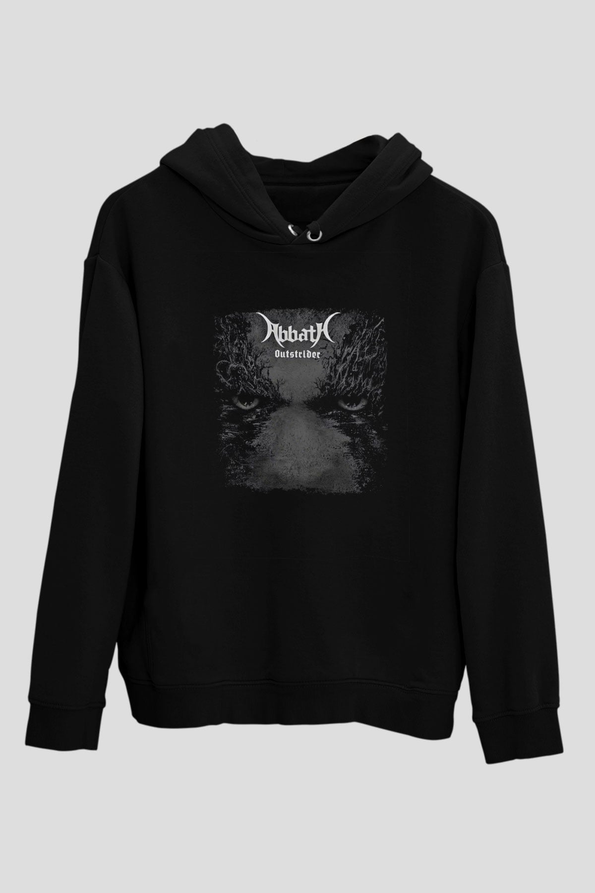 Abbath Baskılı Unisex Siyah Hoodie
