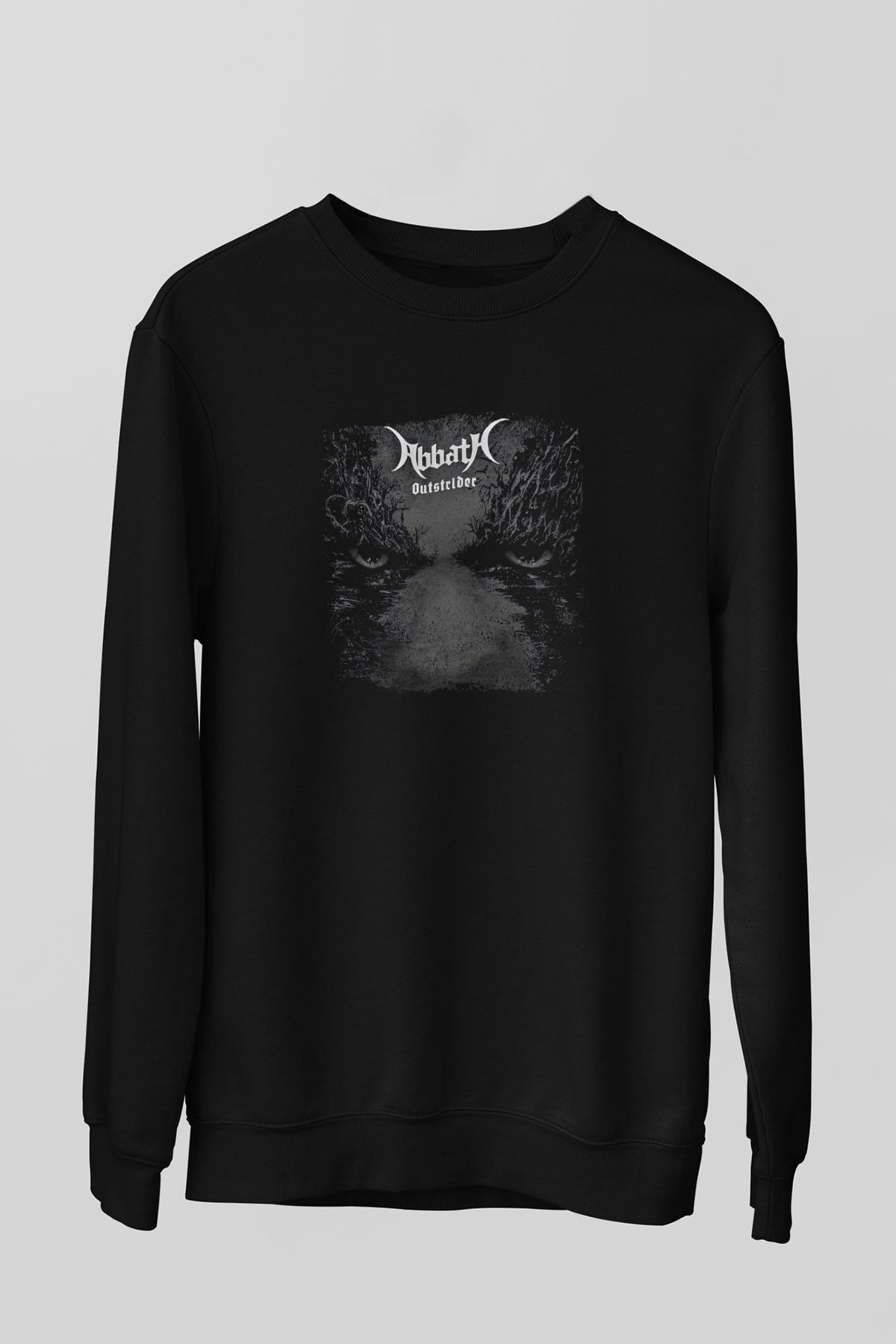 Abbath Baskılı Unisex Siyah Sweatshirt