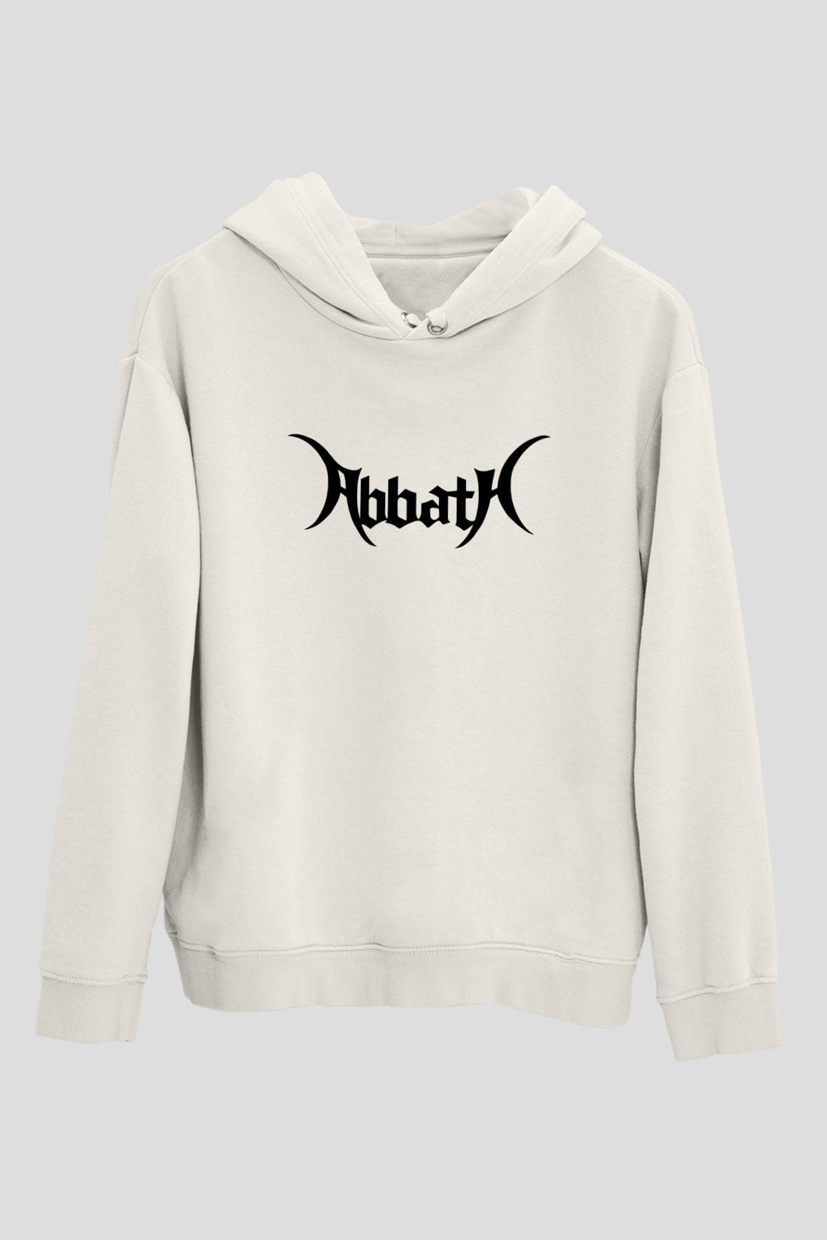 Abbath Beyaz Unisex Kapşonlu Sweatshirt