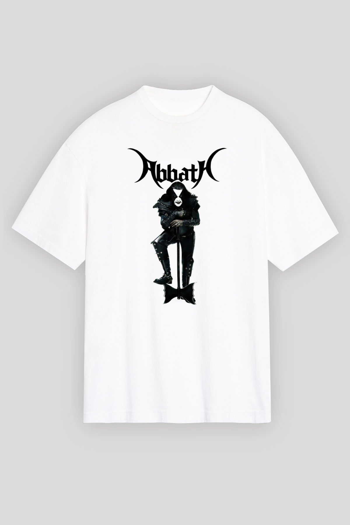 Abbath Beyaz Unisex Oversize Tişört T-Shirt