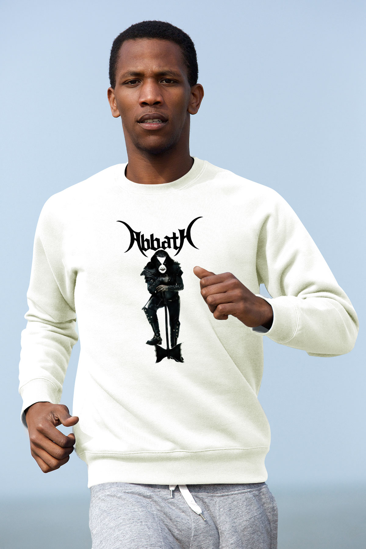 Abbath Beyaz Unisex Sweatshirt