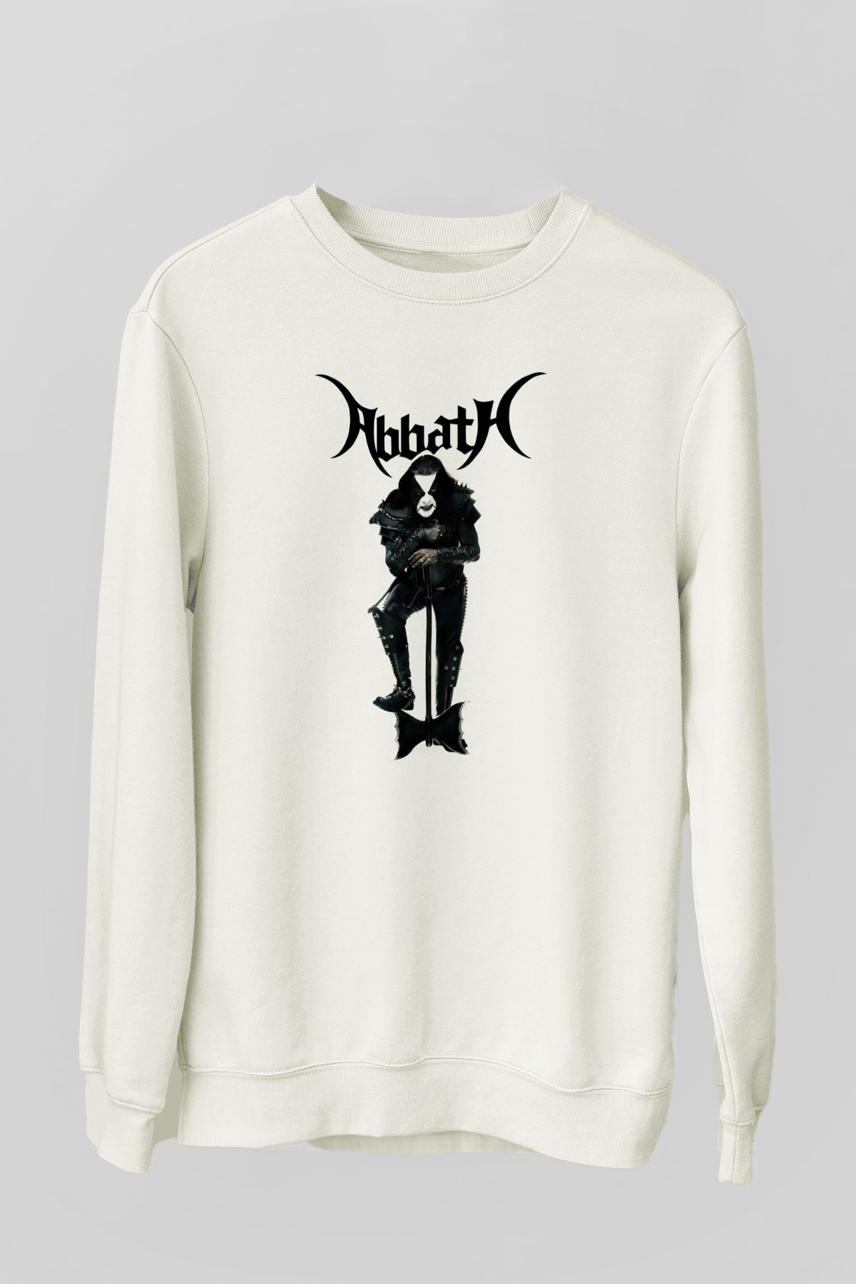Abbath Beyaz Unisex Sweatshirt