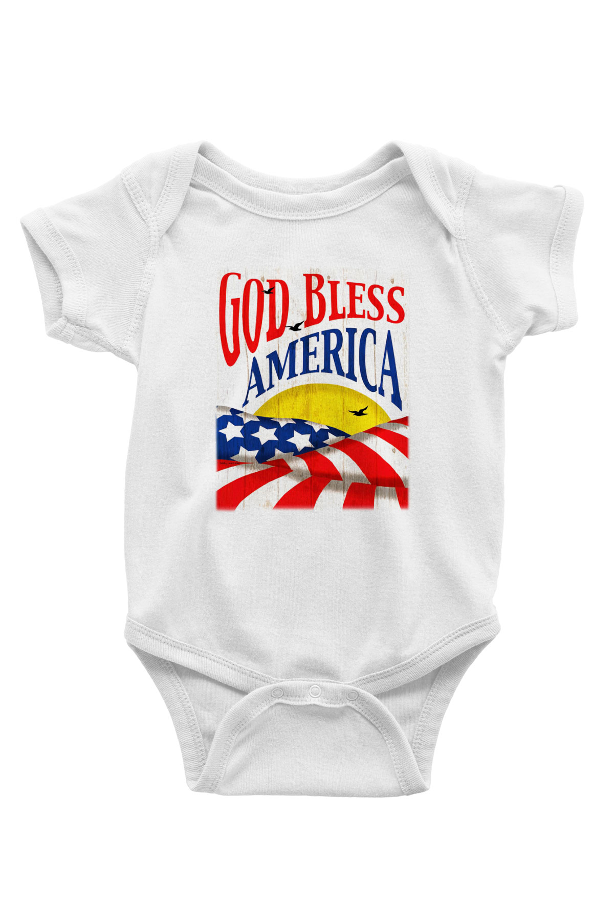 ABD Baskılı Beyaz Unisex Bebek Body - Zıbın