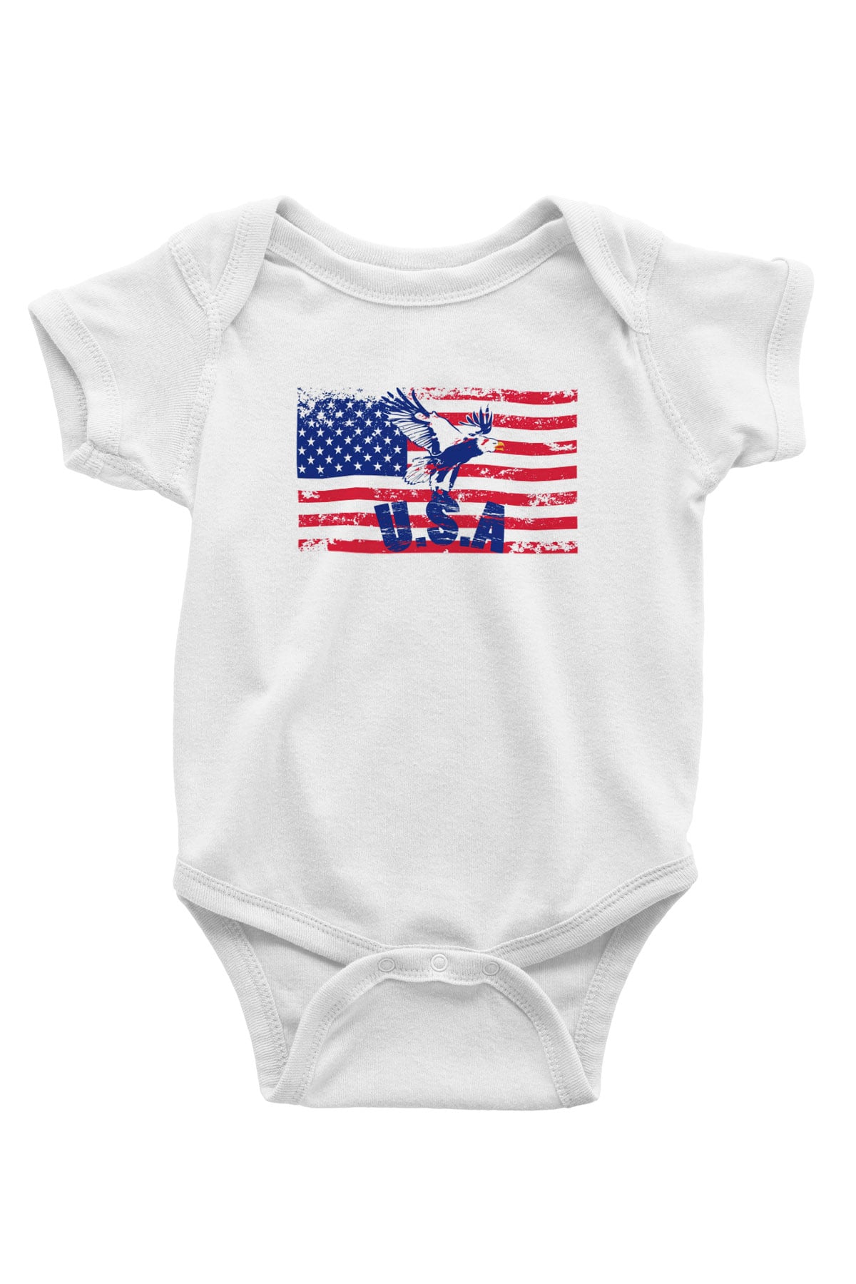 ABD Baskılı Beyaz Unisex Bebek Body - Zıbın